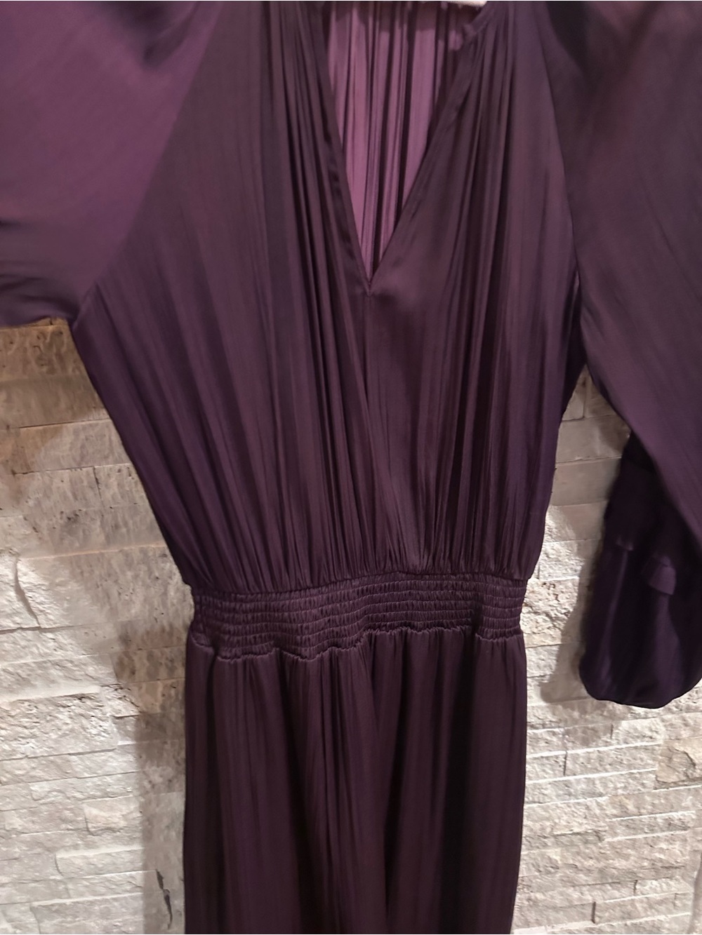 Evereve Deep Plum Long Sleeve Midi Dress - Picture 6 of 13